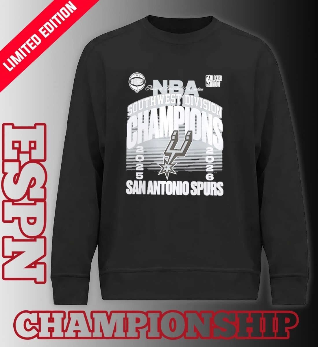 San Antonio Spurs 2026 Southwest Division Champions Locker Room T-Shirt