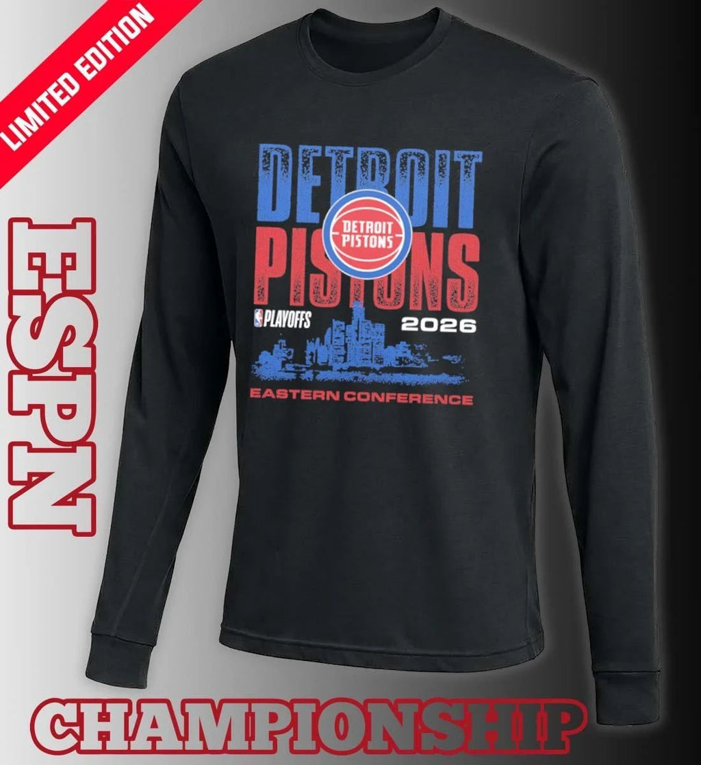 Detroit Pistons NBA Playoffs 2026 Skyline T-Shirt