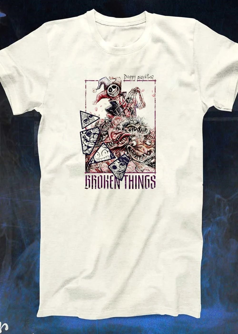 Poppy Playtime Broken Things Jester Monster Horror Art T-Shirt