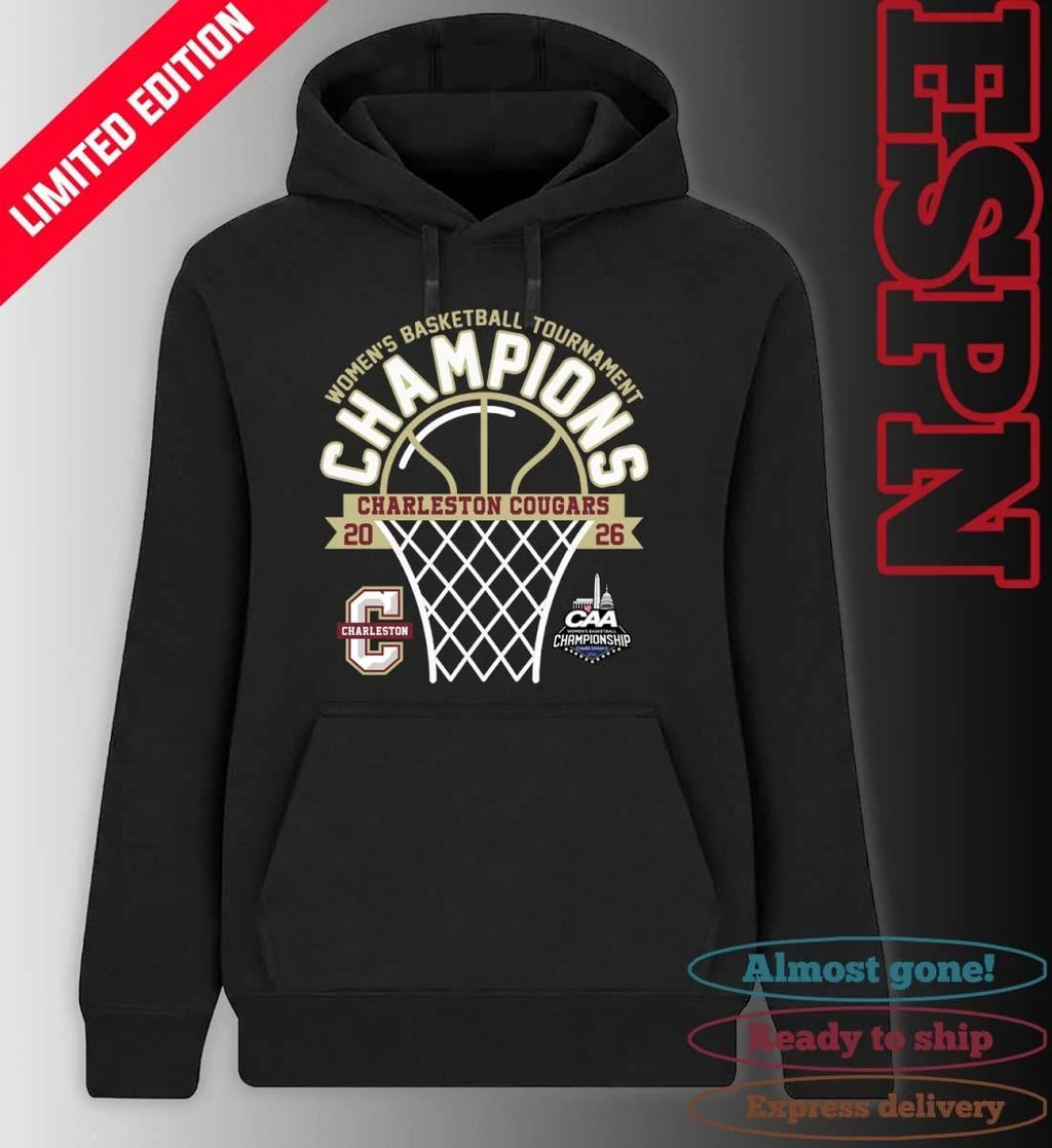 Charleston Cougars 2026 Coastal Athletic Association Women’s Basketball Tournament Champions Shirt