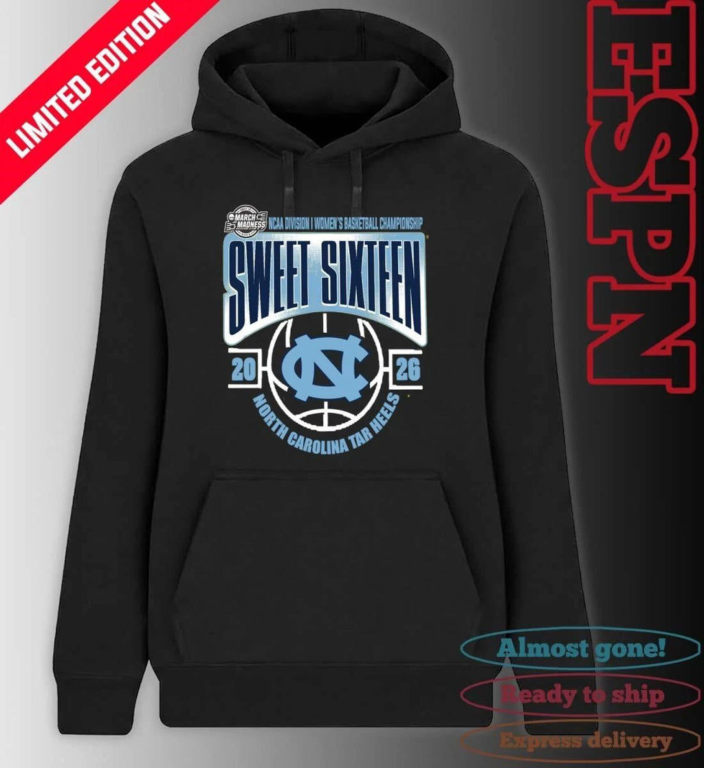 North Carolina Tar Heels Sweet 16 NCAA DI Women’s Basketball Tournament March Madness 2026 T-Shirt