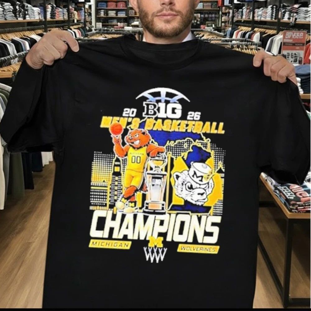 Michigan Wolverines Champions Men’s Basketball B1G Big 10 Conference 2026 Mascot Shirt
