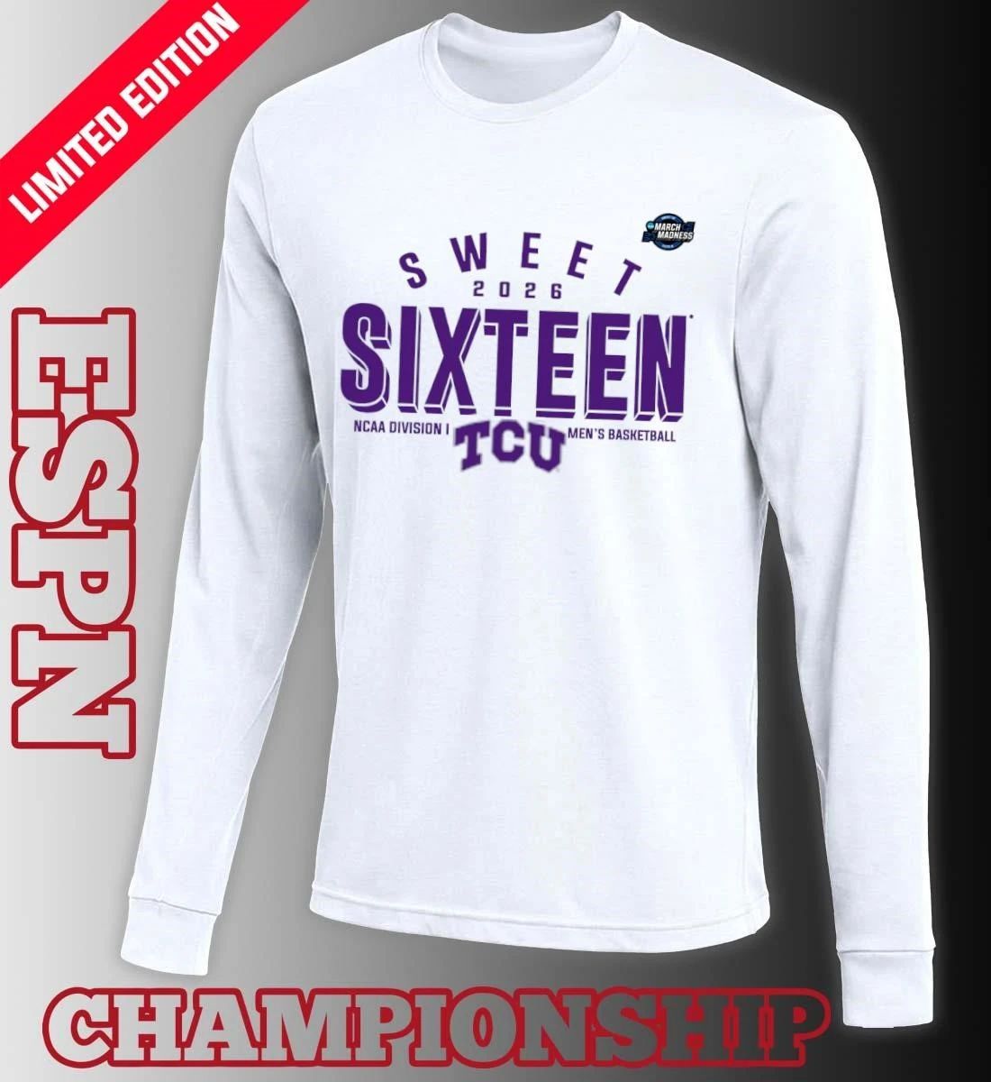 Sweet 16 TCU Horned Frogs 2026 NCAA Men’s Basketball T-Shirt