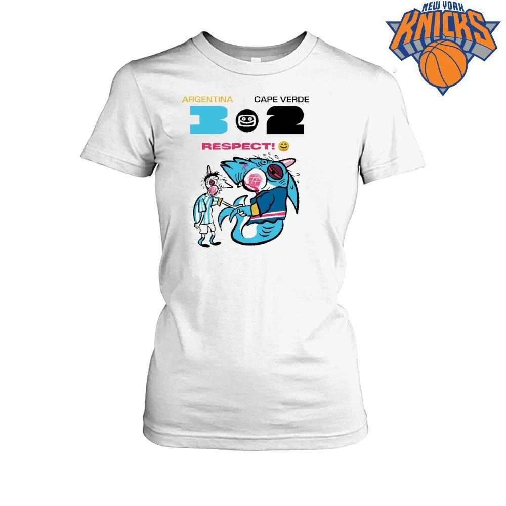 Argentina vs Cape Verde Respect World Cup Shark Boxing Match Cartoon Shirt