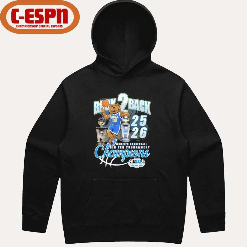 Ucla Bruins Mascot Back 2 Back Big Ten Women’s Basketball Tournament Champions Shirt