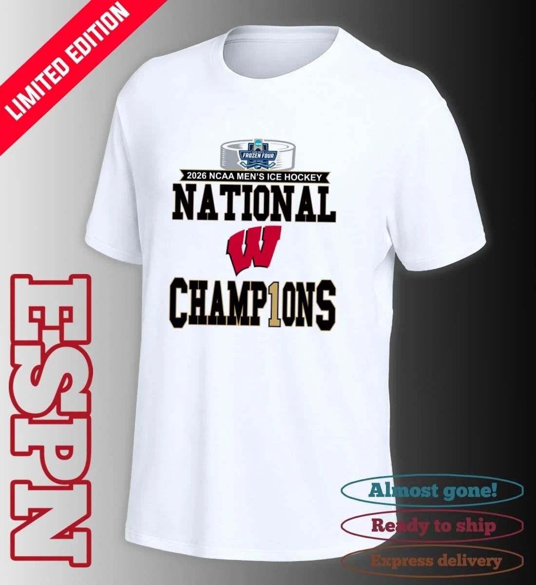 UW Men’s Ice Hockey 2026 NCAA National Champions Locker Room T-Shirt