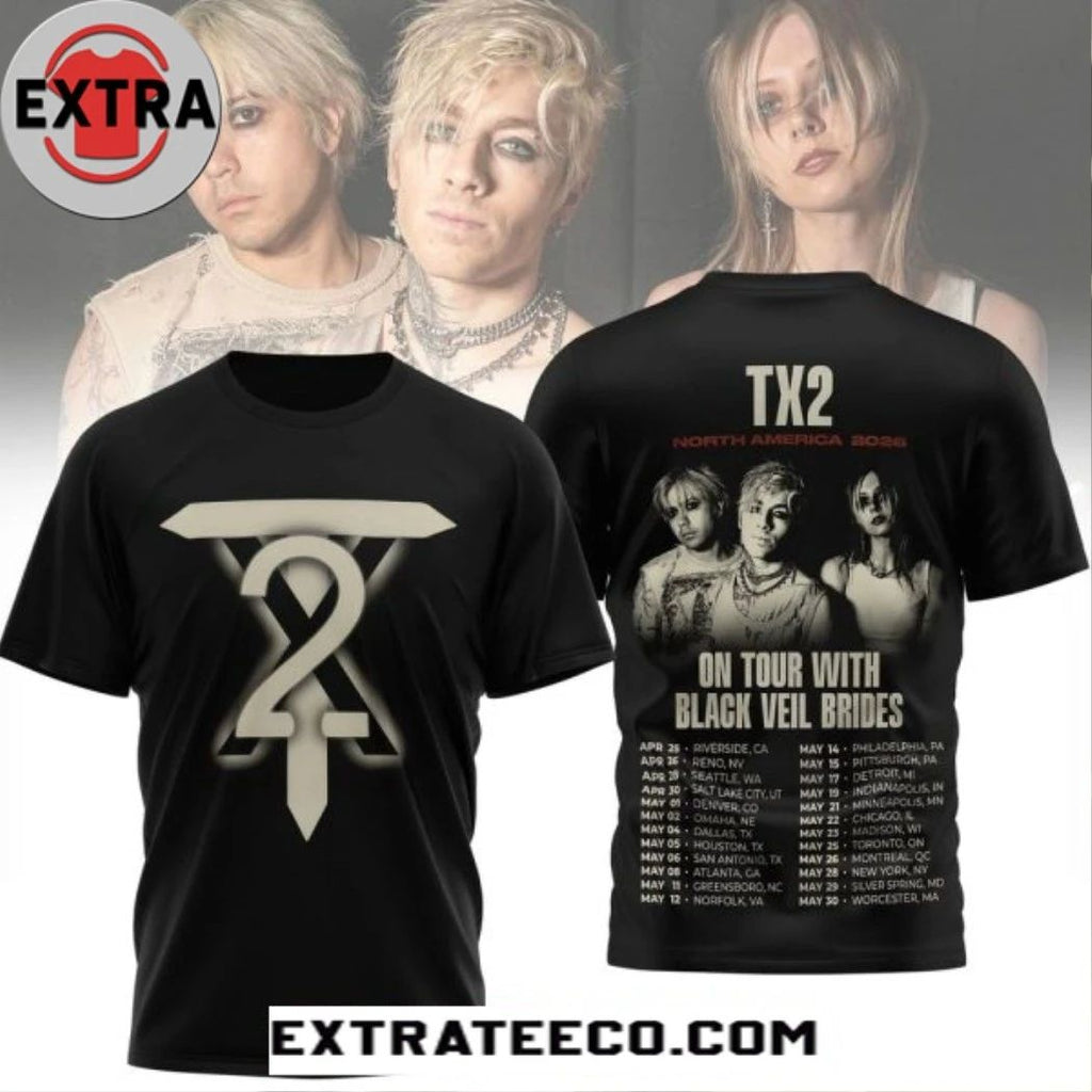 TX2 North America 2026 On Tour With Black Veil Brides T-Shirt