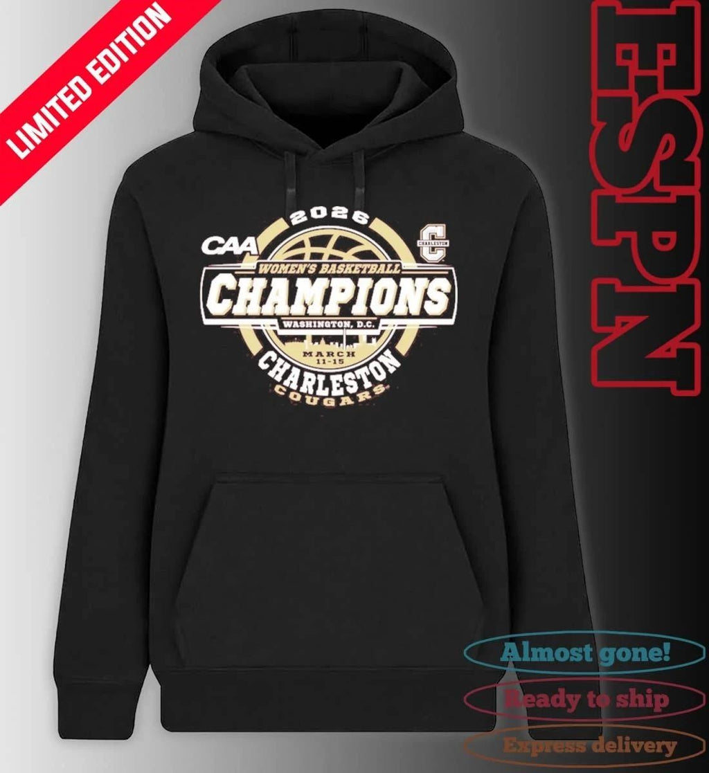 Charleston Cougars CAA Women’s Basketball Tournament Champions Official T-Shirt