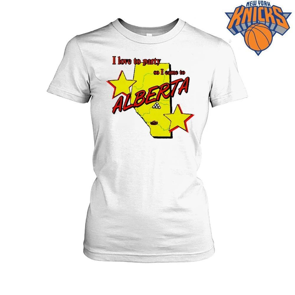 I Love To Party So I Came To Alberta Vintage Travel Parody Shirt