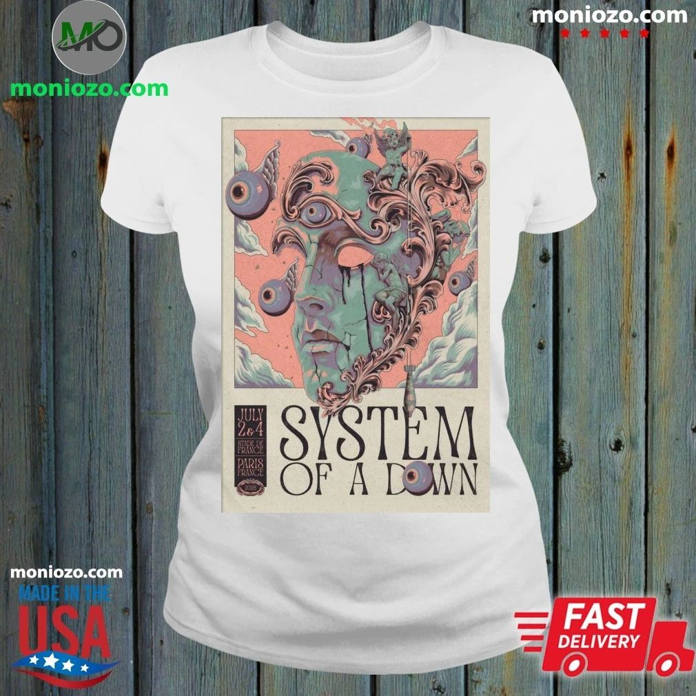 Original System Of A Down Paris France 7 2-7 4 2026 Poster Shirt