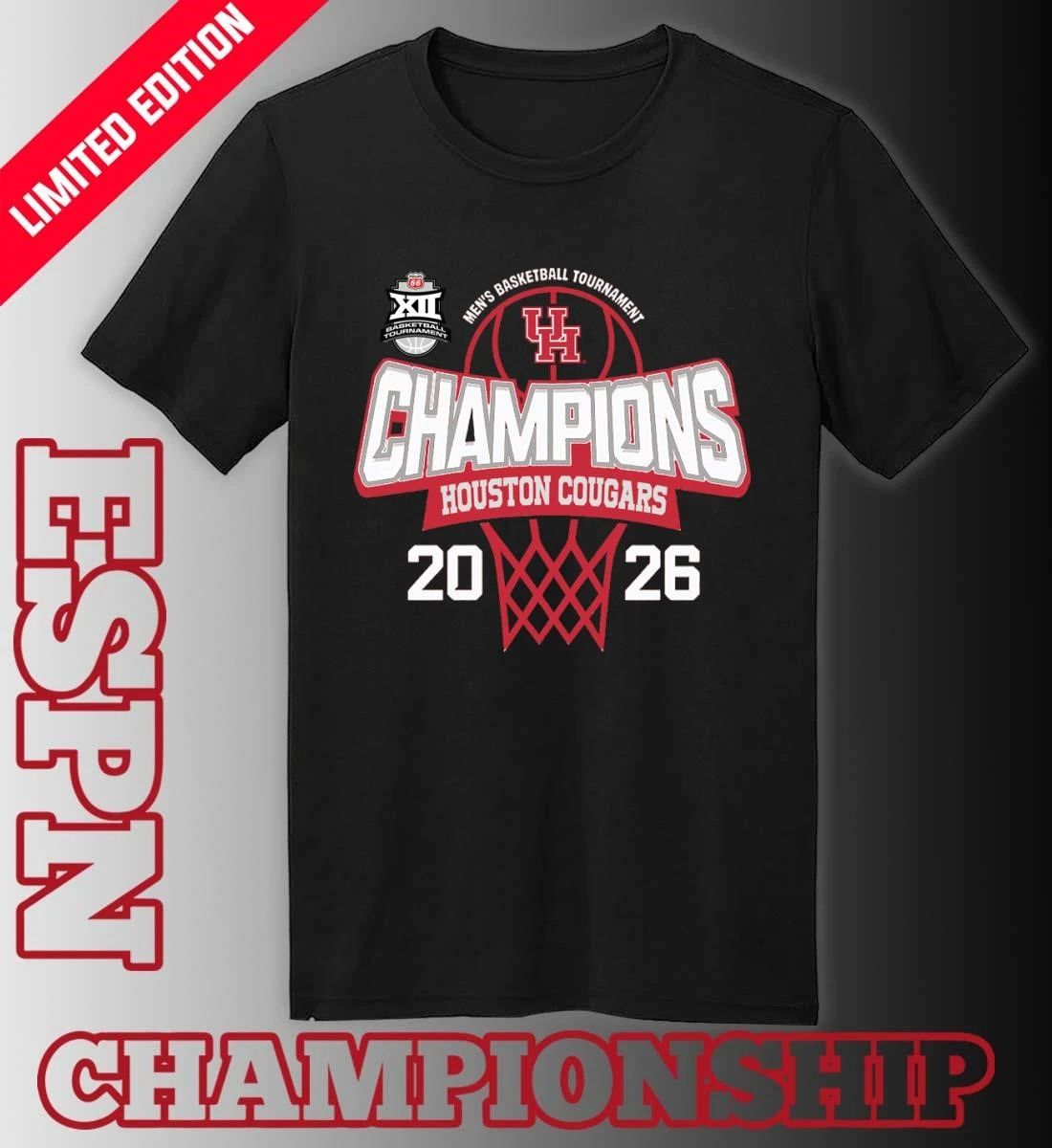 Big 12 Conference Men’s Basketball Tournament 2026 Champions Houston Cougars T-Shirt