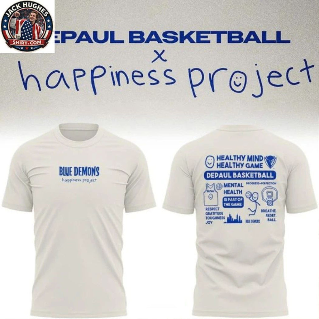 DePaul Blue Demons x Happiness Project 2026 Two Sided Hoodie Shirts
