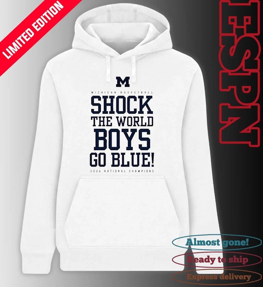 Michigan Men’s Basketball Shock The World Boys Go Blue National Champions Shirt