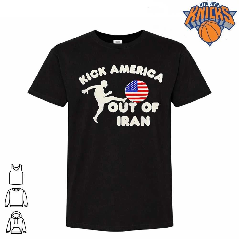 Vintage Retro Kick America Out Of Iran Football Soccer Political Graphic shirt