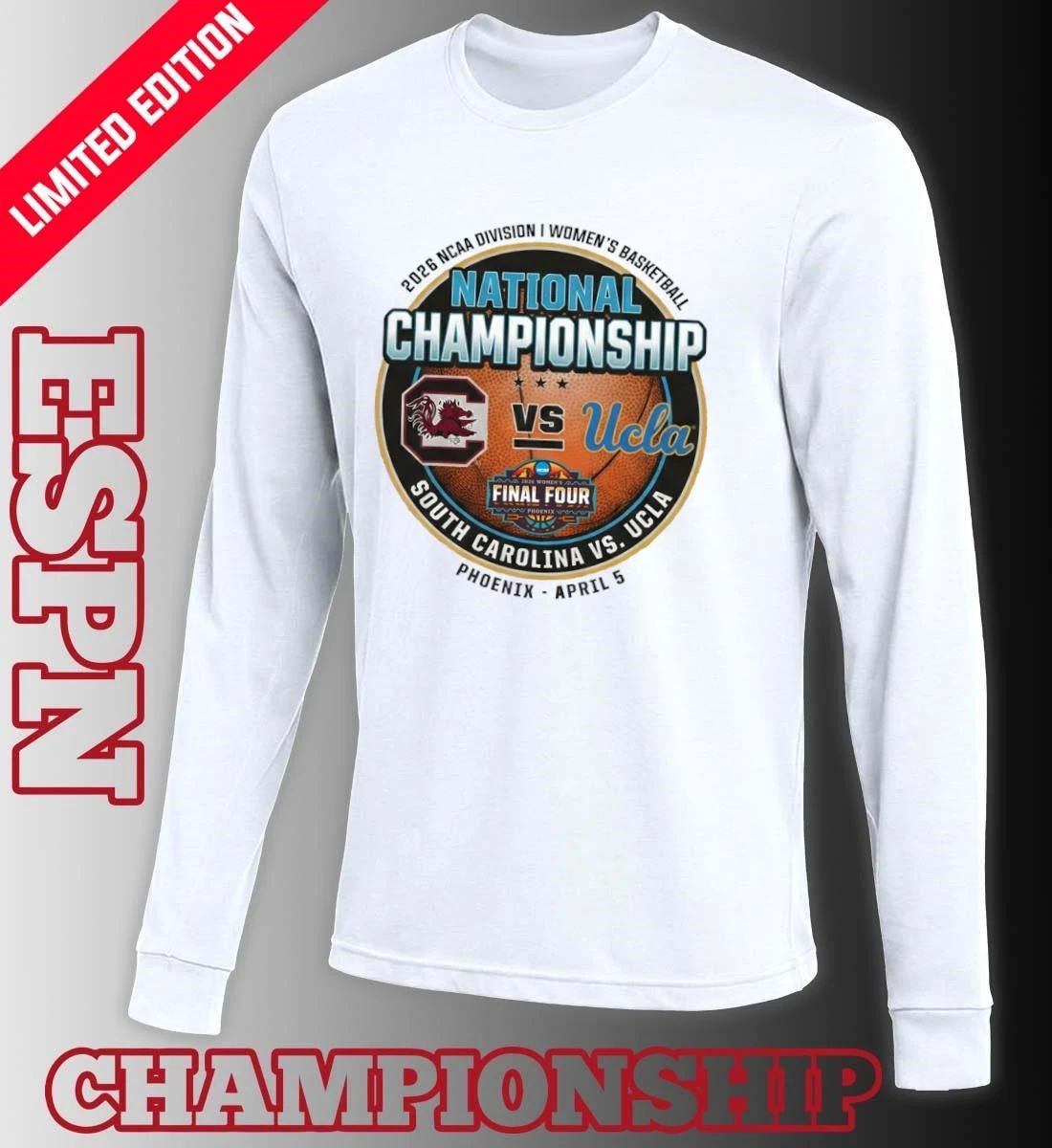 South Carolina Gamecocks Vs Ucla Bruins 2026 NCAA DI Women’s Basketball National Championship Shirt