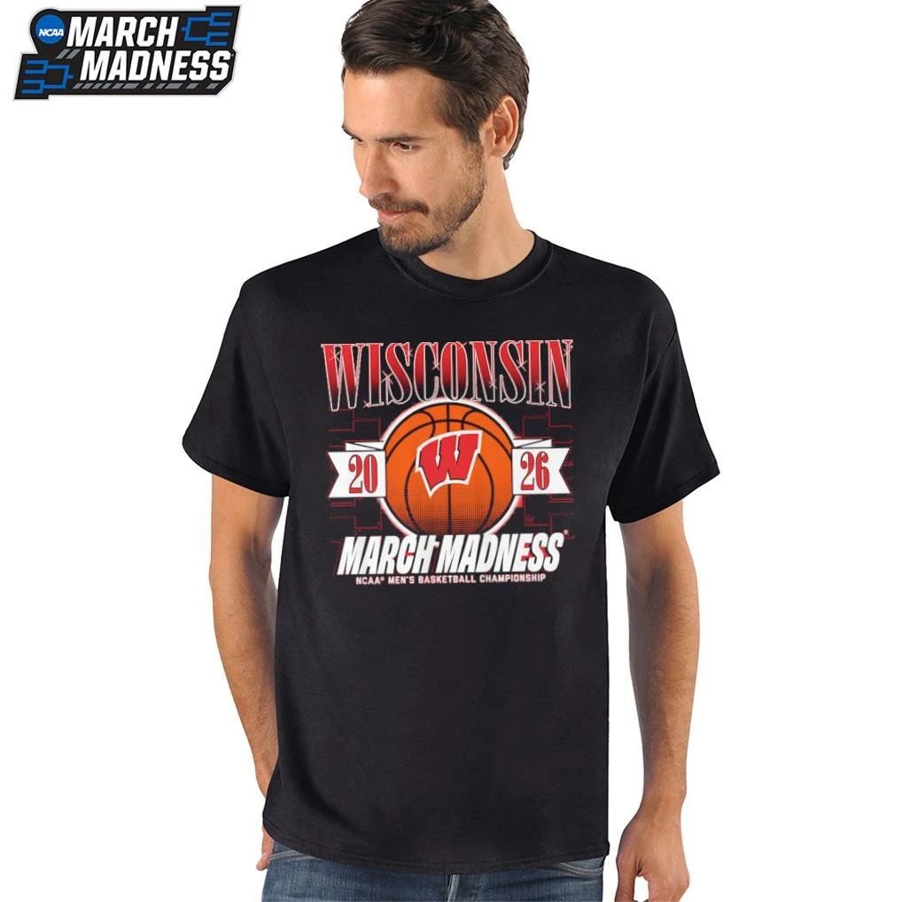 Wisconsin Badgers Men’s Basketball 2026 NCAA Division I Championship March Madness Bound T-Shirt