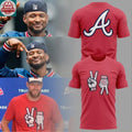 Atlanta Braves Usher 2026 Peace Up A-Town Down Logo Two Sided T-Shirt