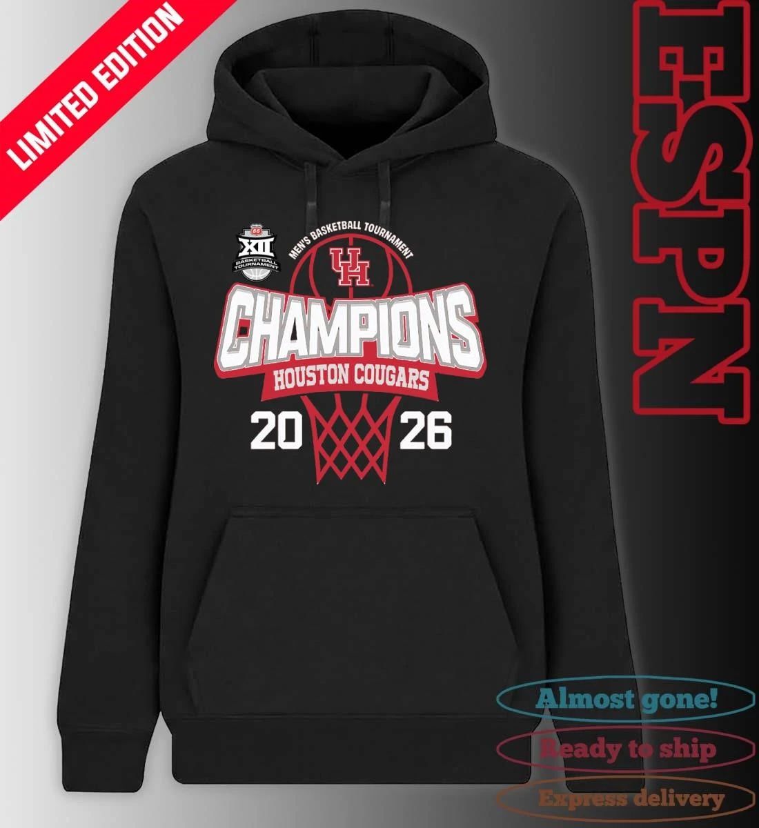 Big 12 Conference Men’s Basketball Tournament 2026 Champions Houston Cougars T-Shirt