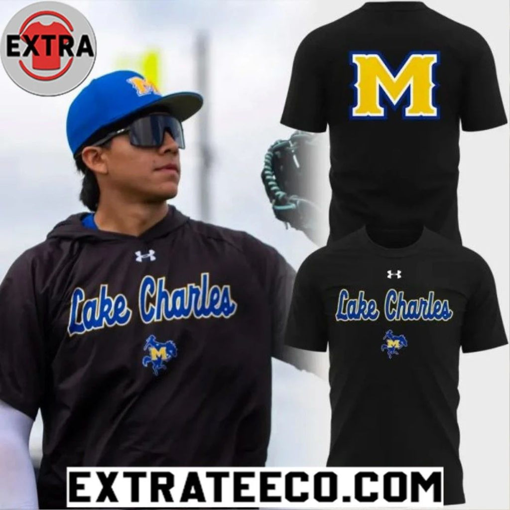 McNeese Baseball Lake Charles Logo Two Sided Shirt