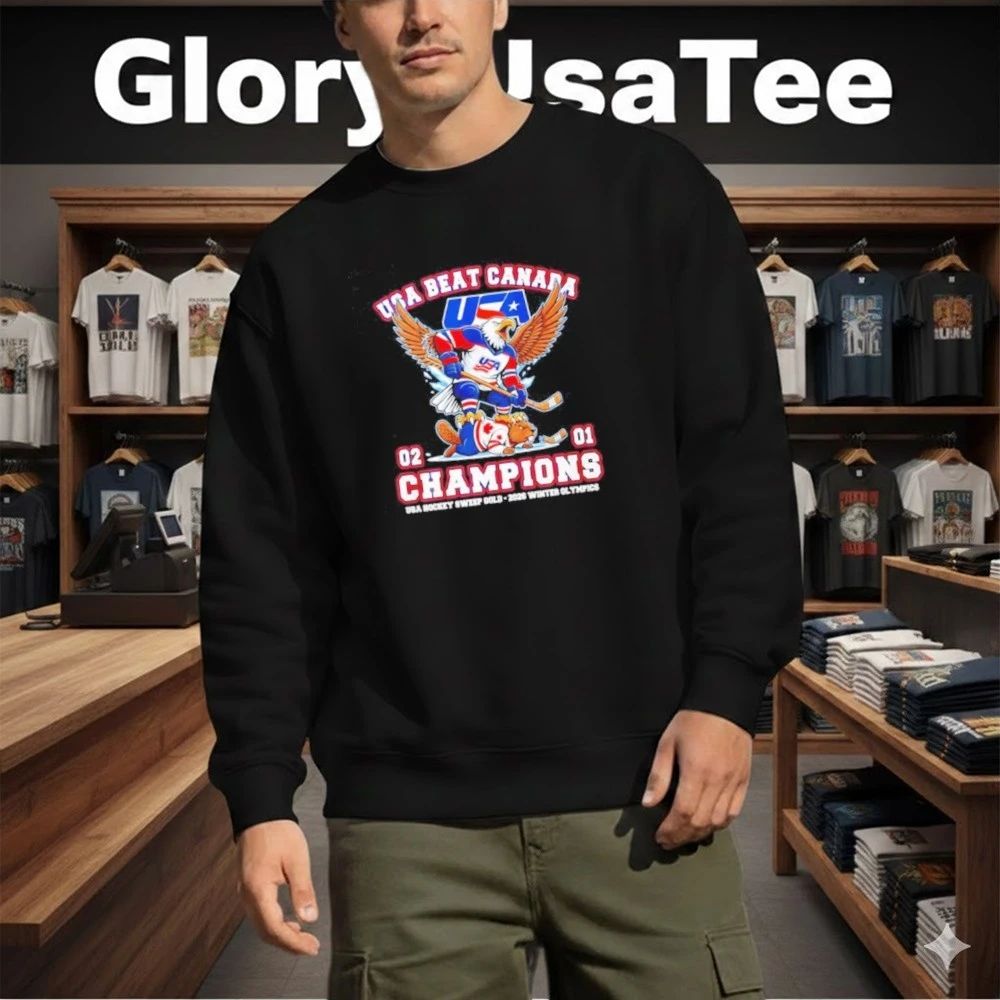 USA beat Canada 2-1 Champions USA Hockey Sweep Gold 2026 Winter Olympics Shirt