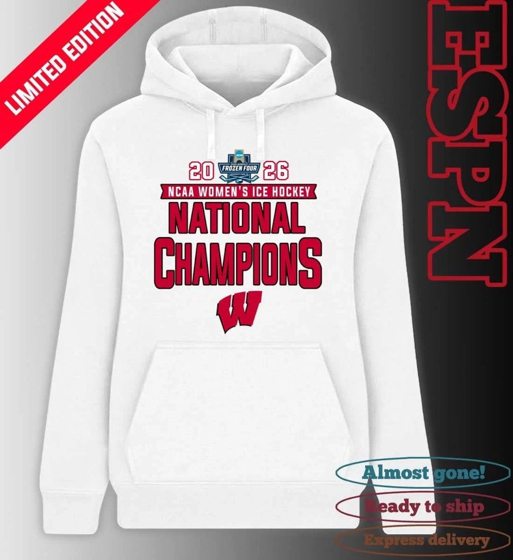 Wisconsin Badgers 2026 NCAA Women’s Ice Hockey National Champions T-Shirt