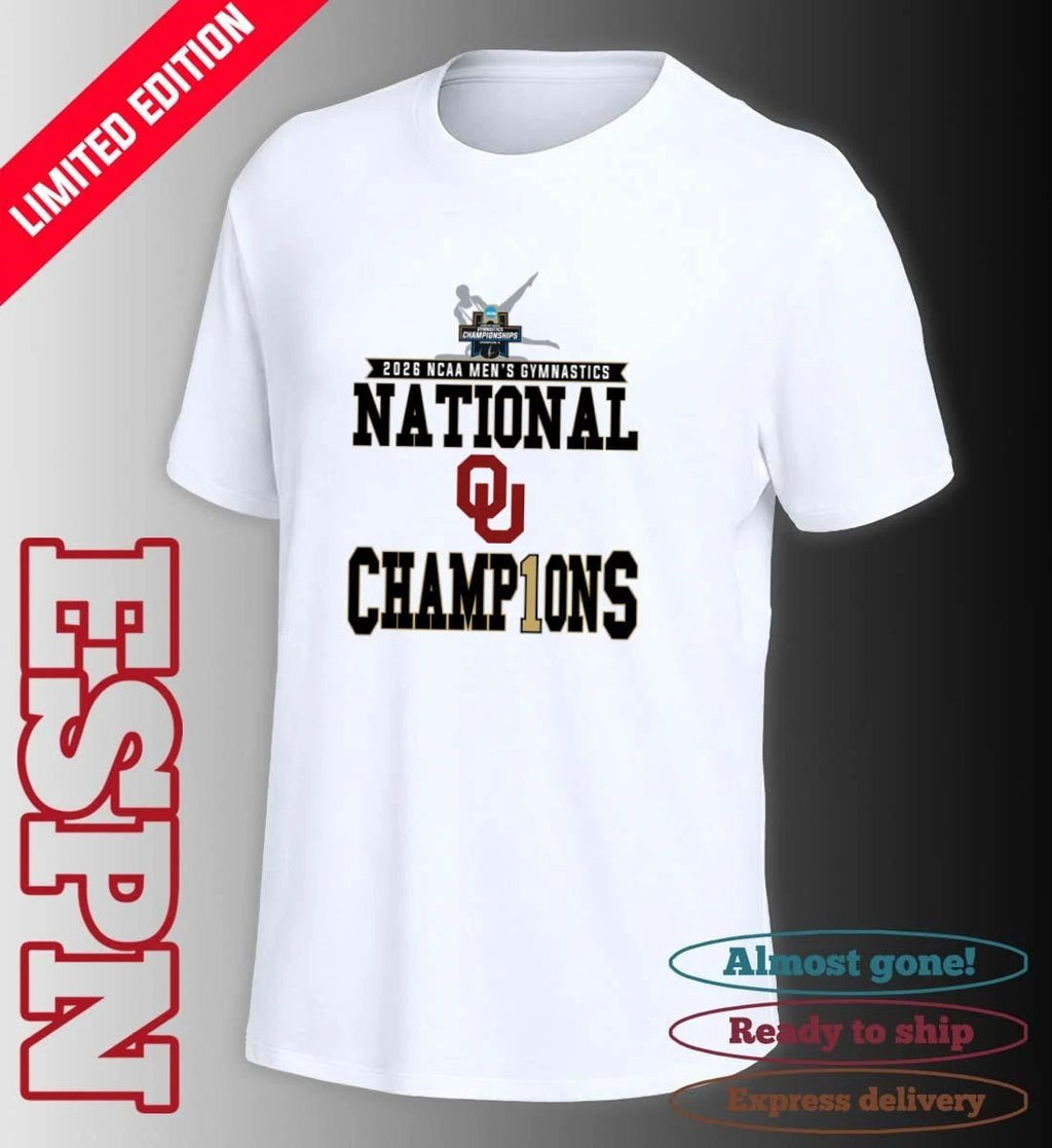 Oklahoma Men’s Gymnastics 2026 NCAA National Champions Locker Room T-Shirt