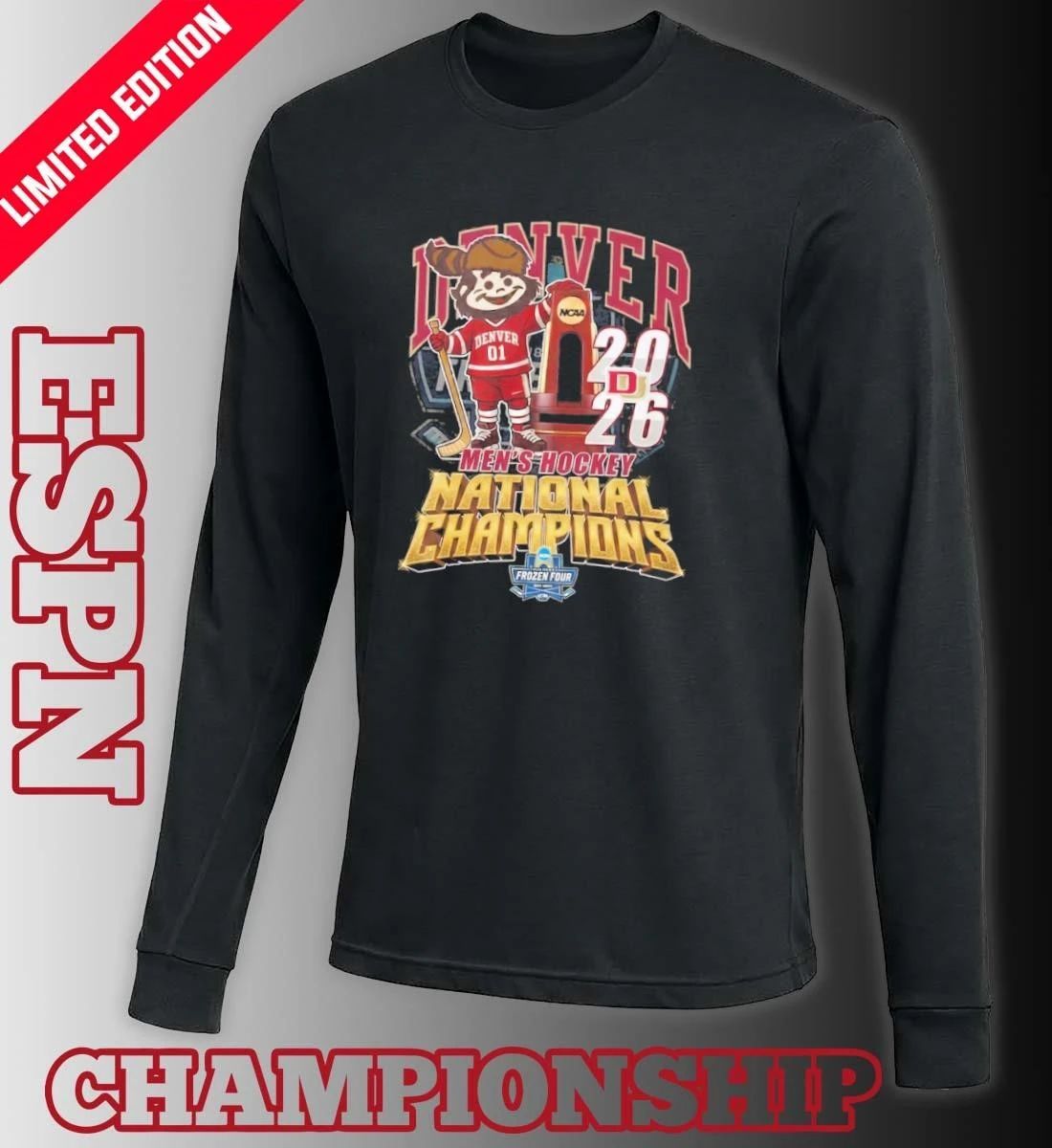 Denver Pioneers Mascot 2026 NCAA Men’s Ice Hockey National Champions Shirt