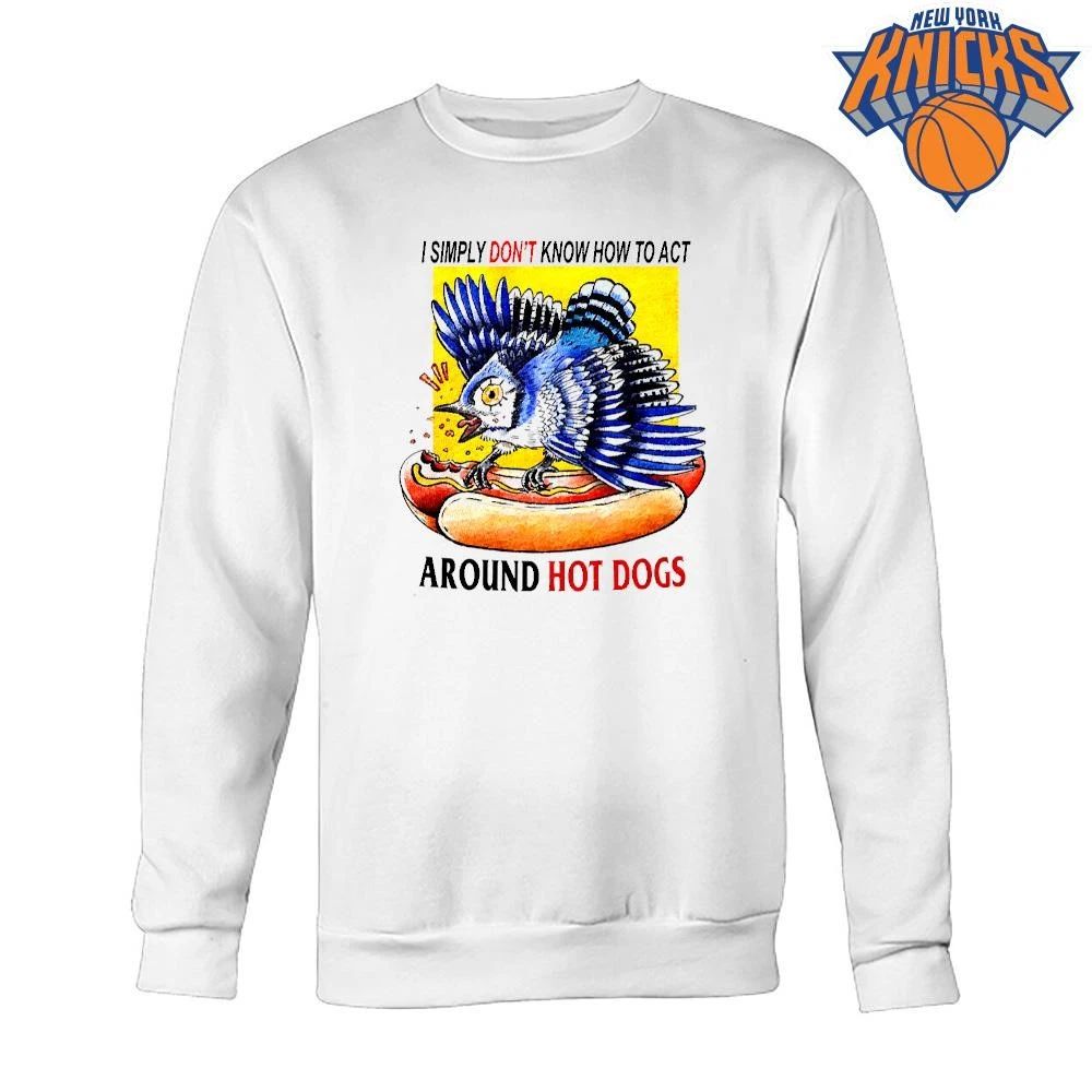 Distressed Angry Blue Jay Eating Hot Dog Weirdcore Meme T Shirt