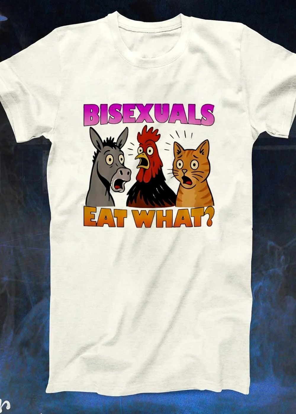 Bisexuals Eat What Funny Donkey Rooster Cat shirt