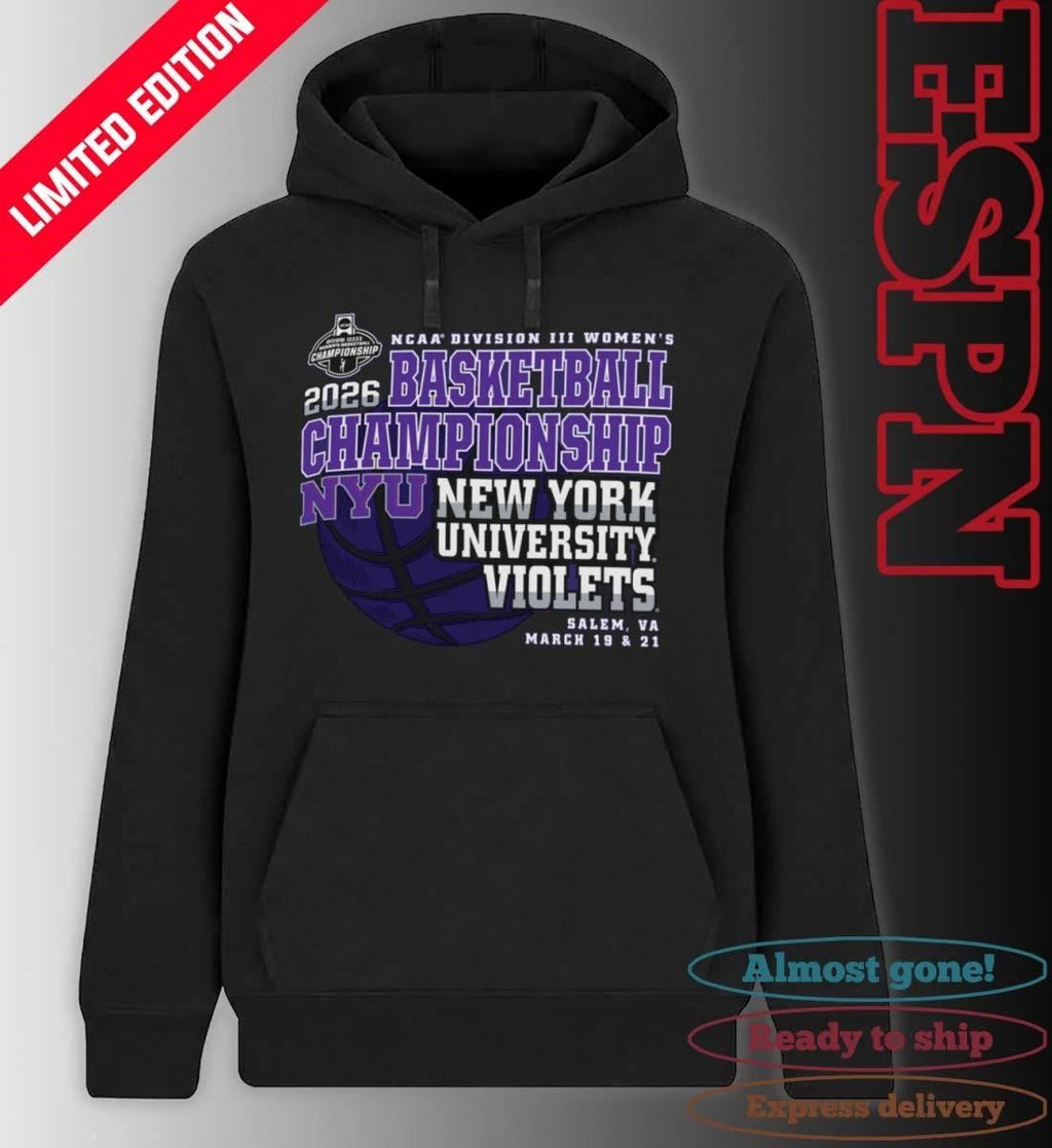 New York University Violets 2026 NCAA DIII Women’s Basketball Championship Shirt