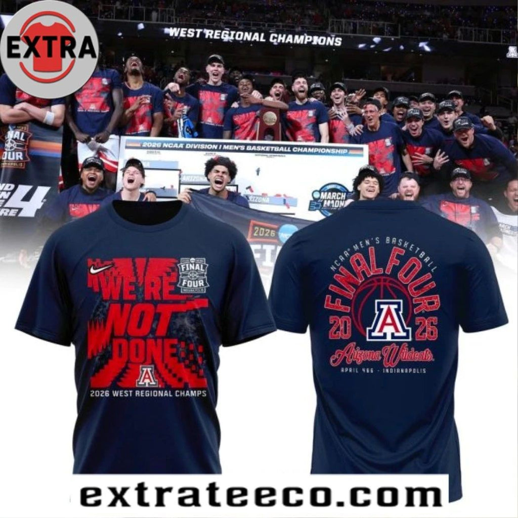 Arizona Wildcats West Region Champions 2026 Logo Two Sided Shirt- Top-Rated Gift for College Basketball Lovers