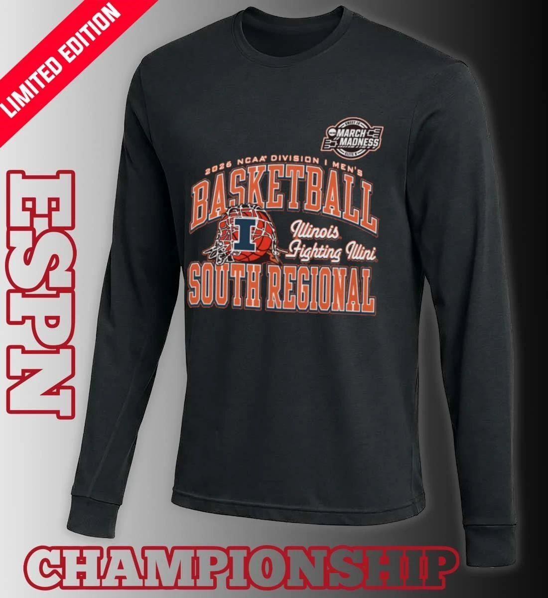 Illinois Fighting Illini 2026 NCAA DI Men’s Basketball Sweet 16 – South Regional T-Shirt