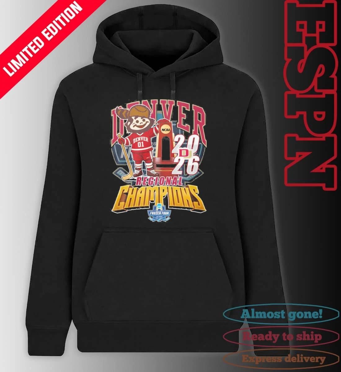 Denver Pioneers Mascot 2026 Men’s Ice Hockey Regional Champions Shirt
