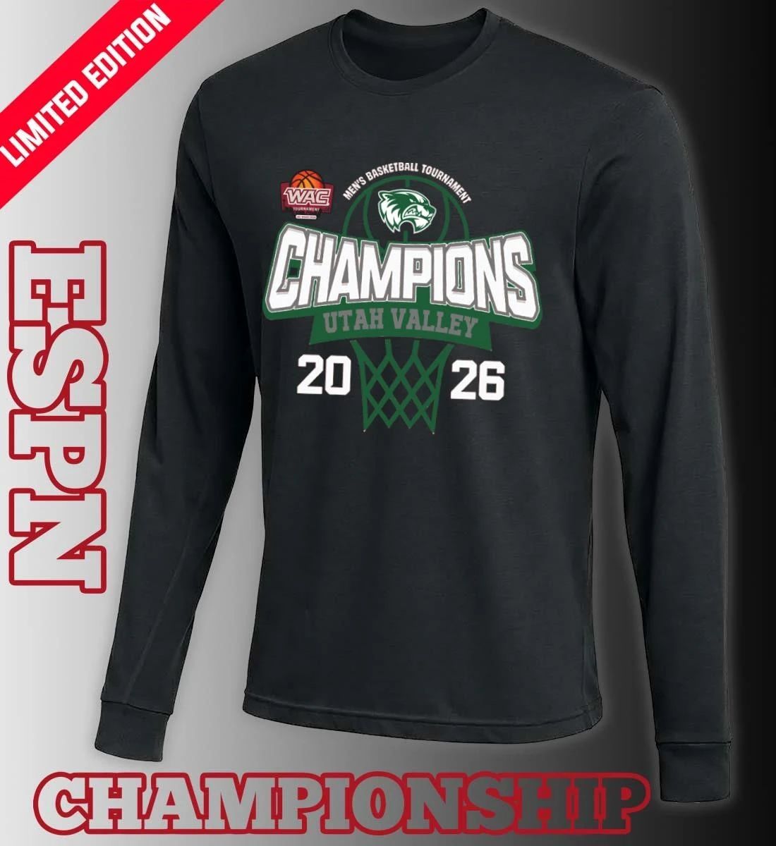 WAC Men’s Basketball Tournament 2026 Champions Utah Valley Wolverines Shirt