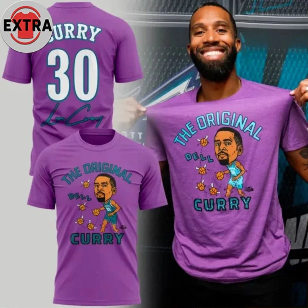 Charlotte Hornets – Dell Curry Logo Two Sided Shirt