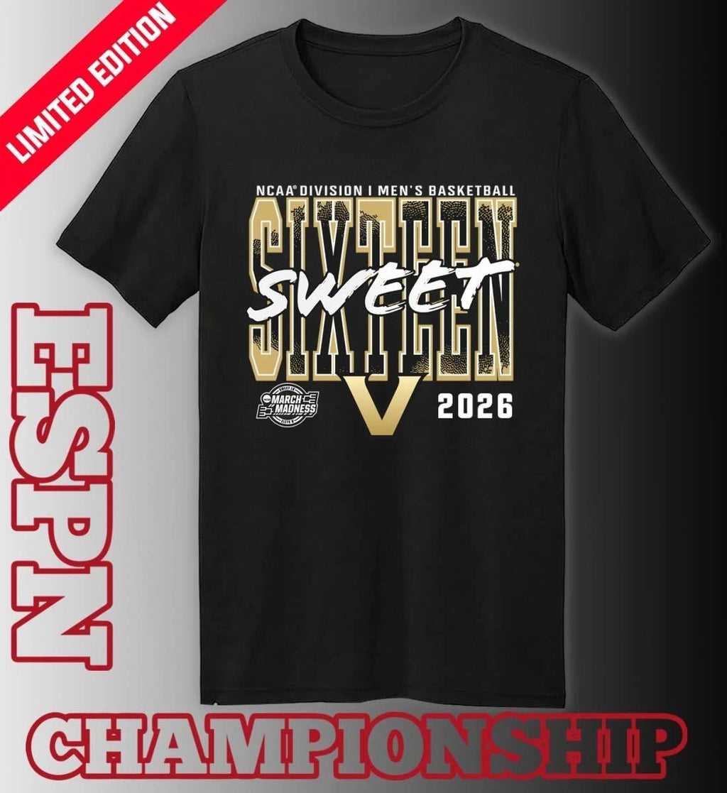 Vanderbilt Commodores 2026 NCAA Men’s Basketball Tournament March Madness Sweet 16 T-Shirt