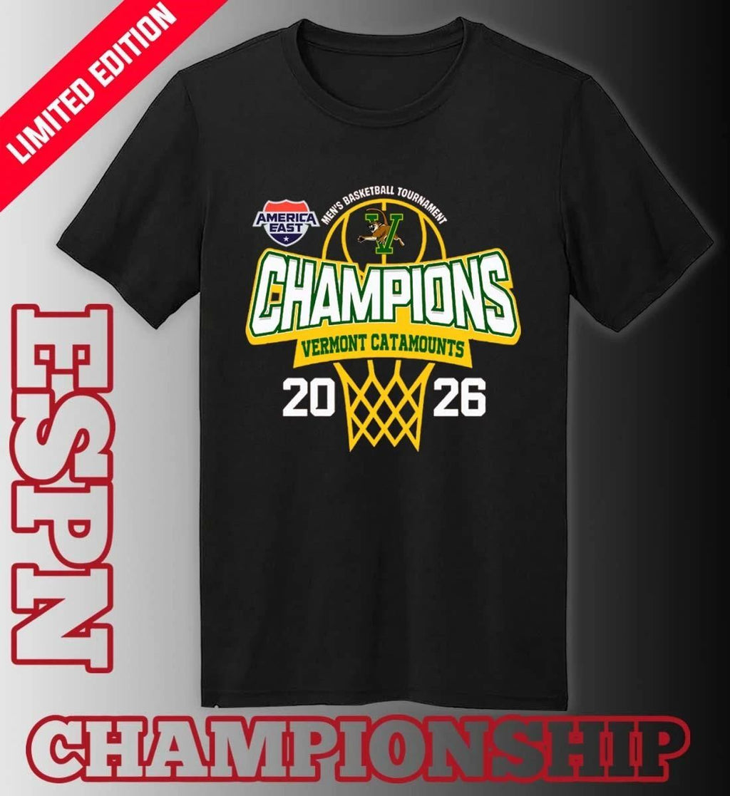 America East Conference Men’s Basketball Tournament 2026 Champions Vermont Catamounts T-Shirt