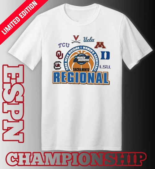 2026 NCAA DI Women’s Basketball Tournament March Madness Sacramento Regional Teams T-Shirt