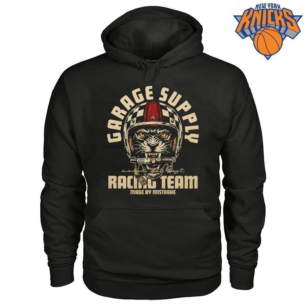 Garage Supply Racing Team Vintage Black Panther Helmet Spark Plug Shirt