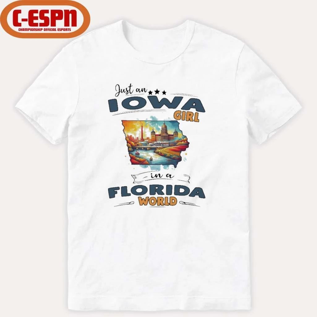 Just An Iowa Girl In A Florida World Retro Shirt