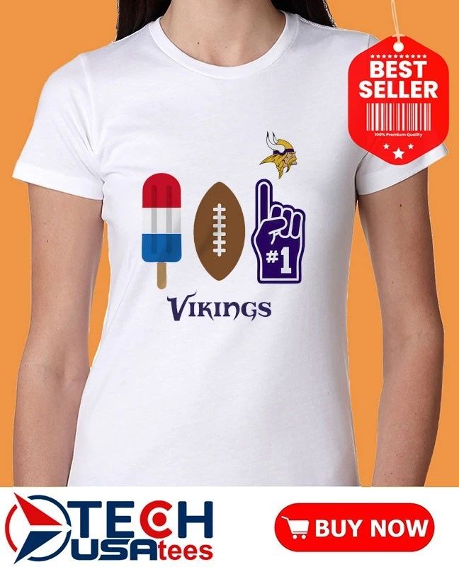 Minnesota Vikings Americana Pop popsicle football and number 1 shirt