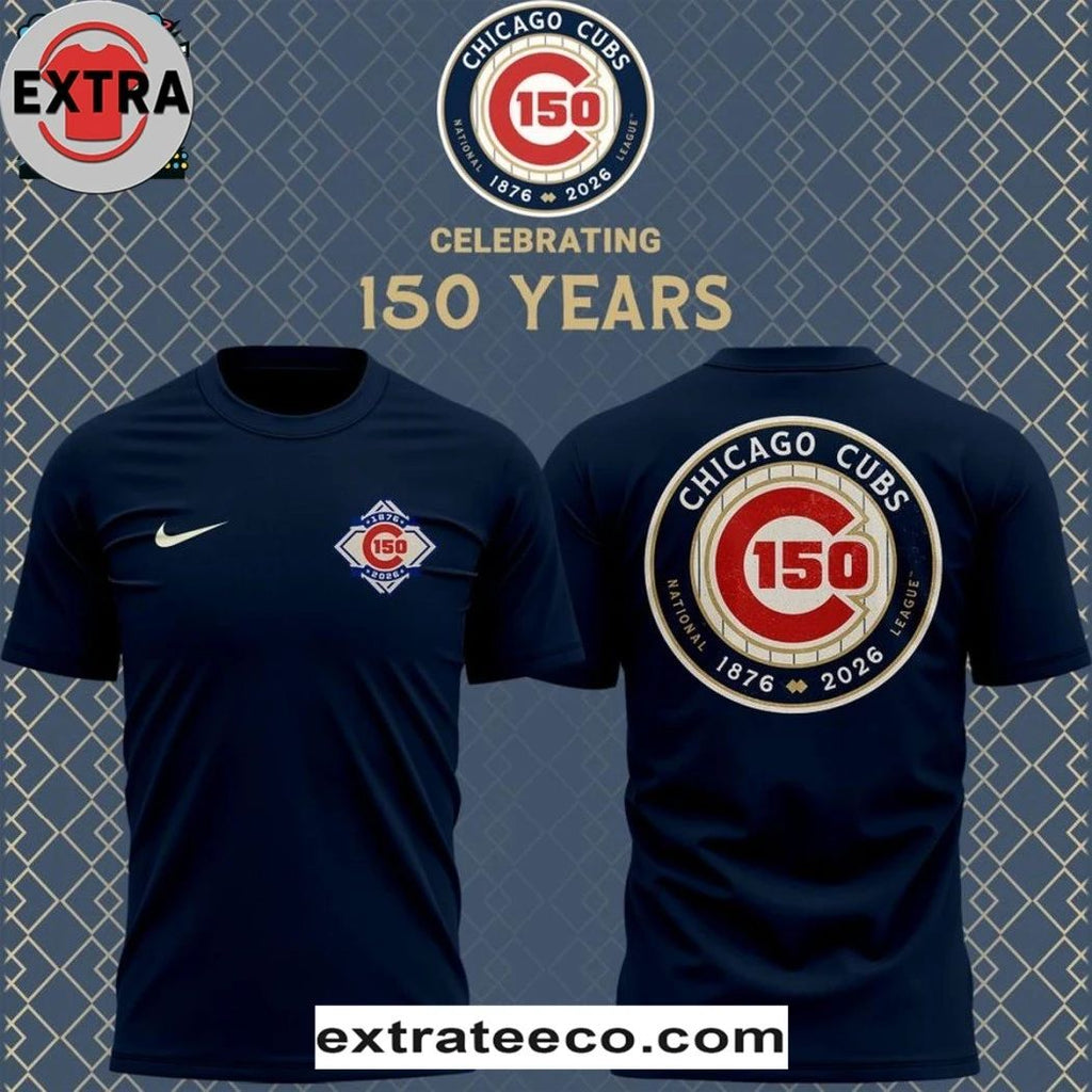 Chicago Cubs 150th Anniversary 1876 2026 Celebrating T-Shirt