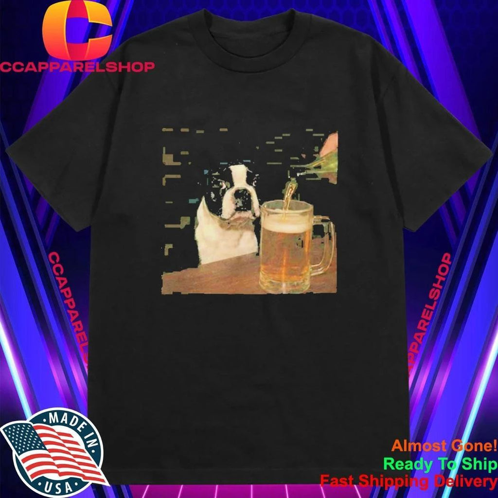 Dylan Crews Boston Terrier Drinking Beer Shirt