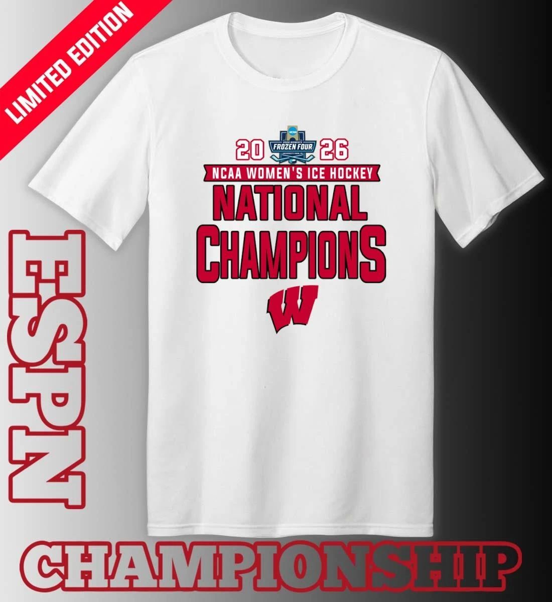 Wisconsin Badgers 2026 NCAA Women’s Ice Hockey National Champions T-Shirt