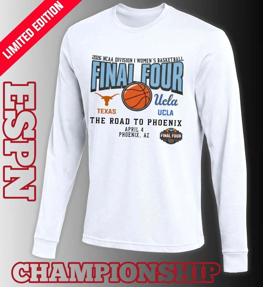 Ucla Bruins Vs Texas Longhorns 2026 NCAA DI Women’s Basketball Tournament March Madness Final 4 T-Shirt