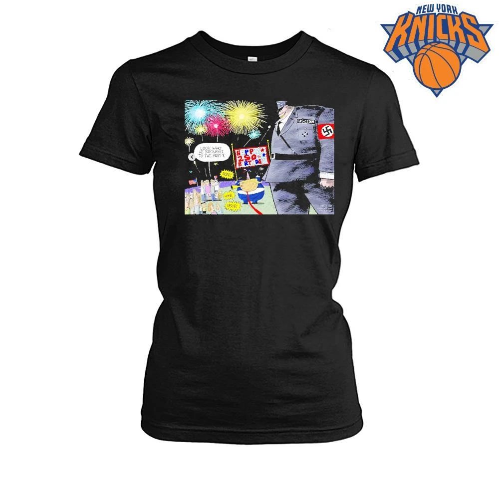 Donald Trump bringing fascism to America 250th birthday party funny political cartoon shirt