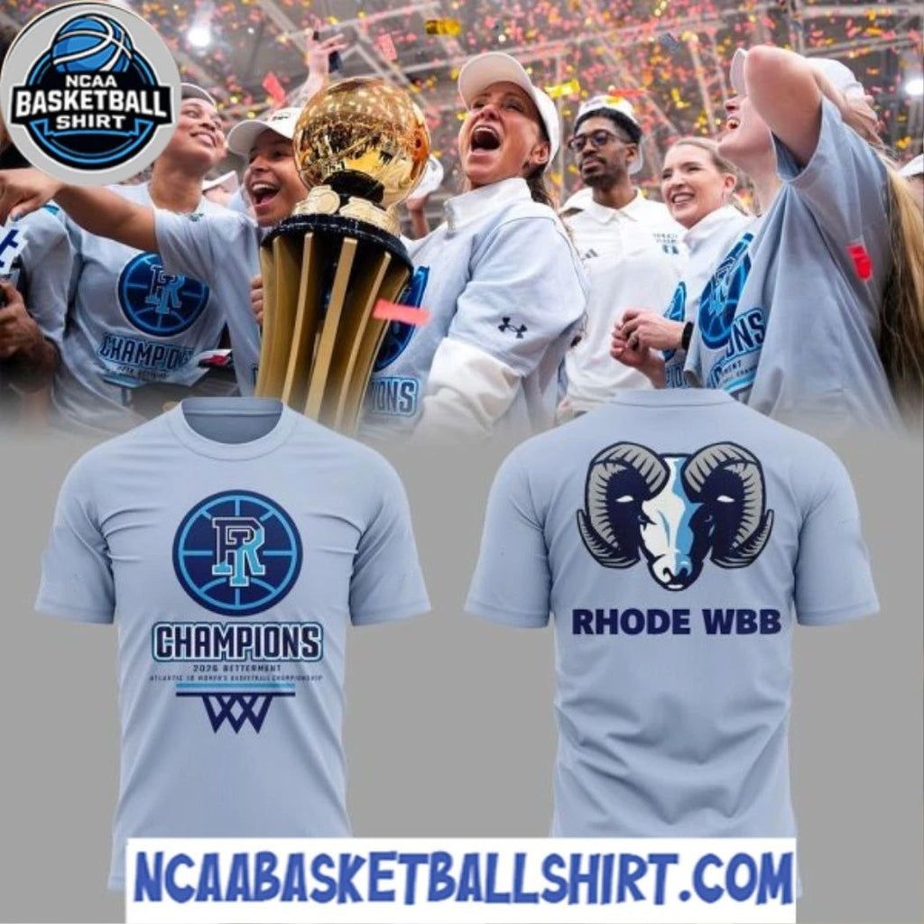 Rhode WBB 2026 A10 WBB Tournament Champions Logo Two Sided T-Shirt