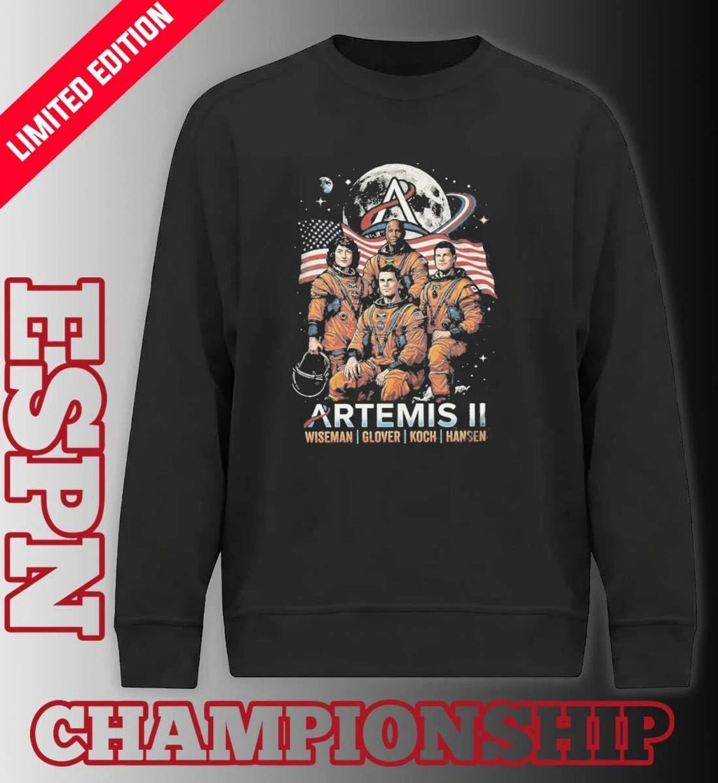 Artemis II Wiseman, Glover, Koch And Hansen 2026 Rocket Launch T-Shirt