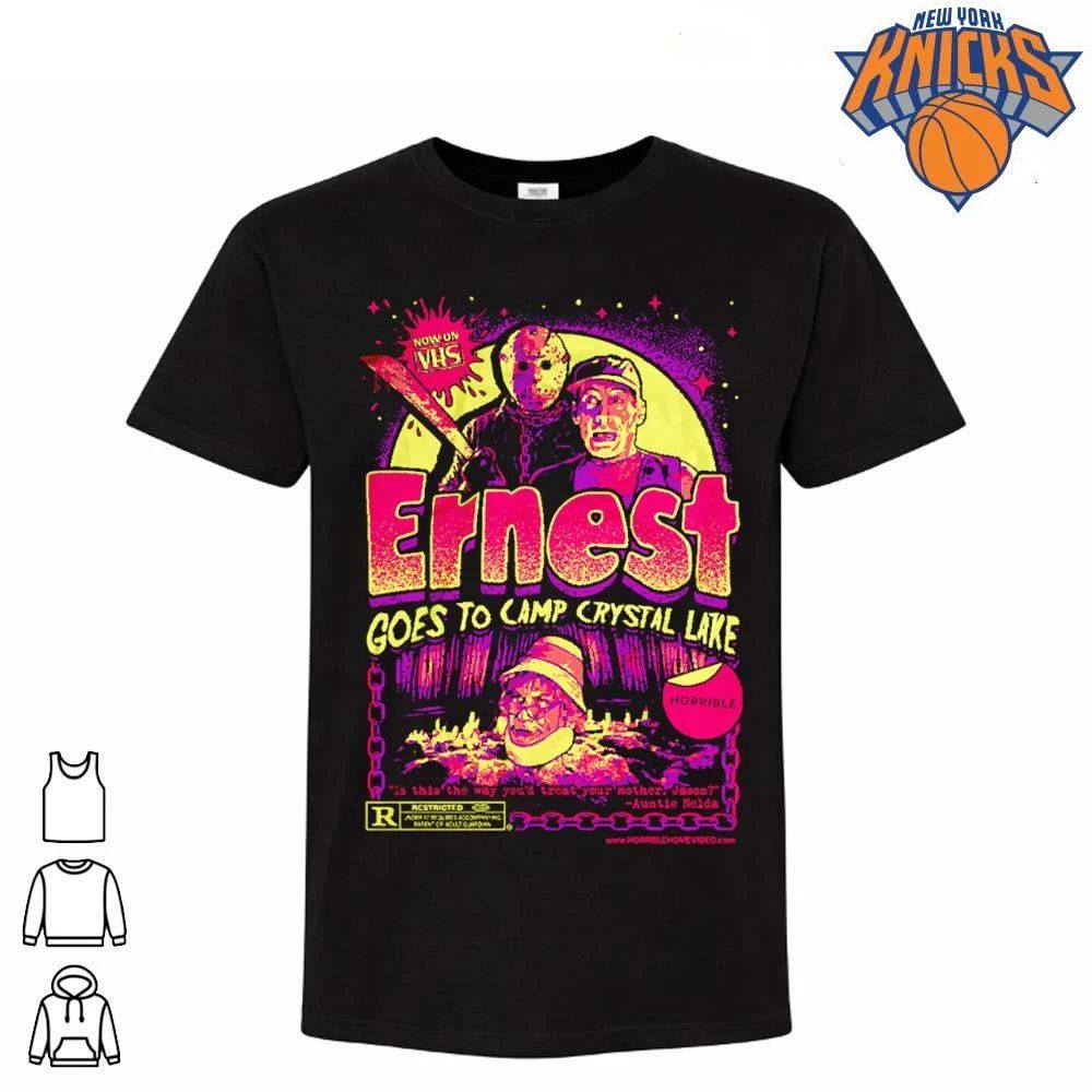 Ernest Goes To Camp Crystal Lake Jason Voorhees Horror Parody VHS Movie Mashup Shirt