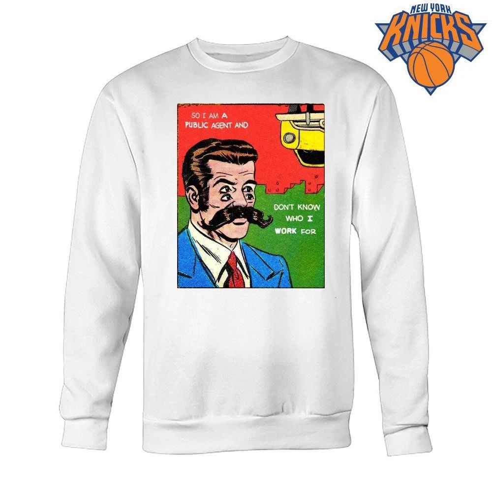 Vintage Comic Public Agent Four Eyes Mustache Retro Pop Art Shirt